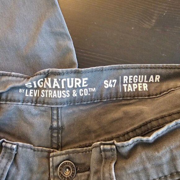 Signature by Levi's Jeans Mens Tag 36x32 Act 36x30 Regular Taper Denim Stretch - Picture 5 of 12